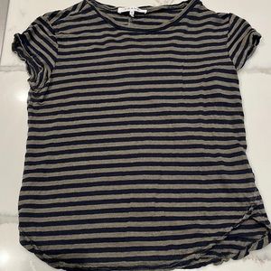 Navy blue and olive green striped tshirt Frame